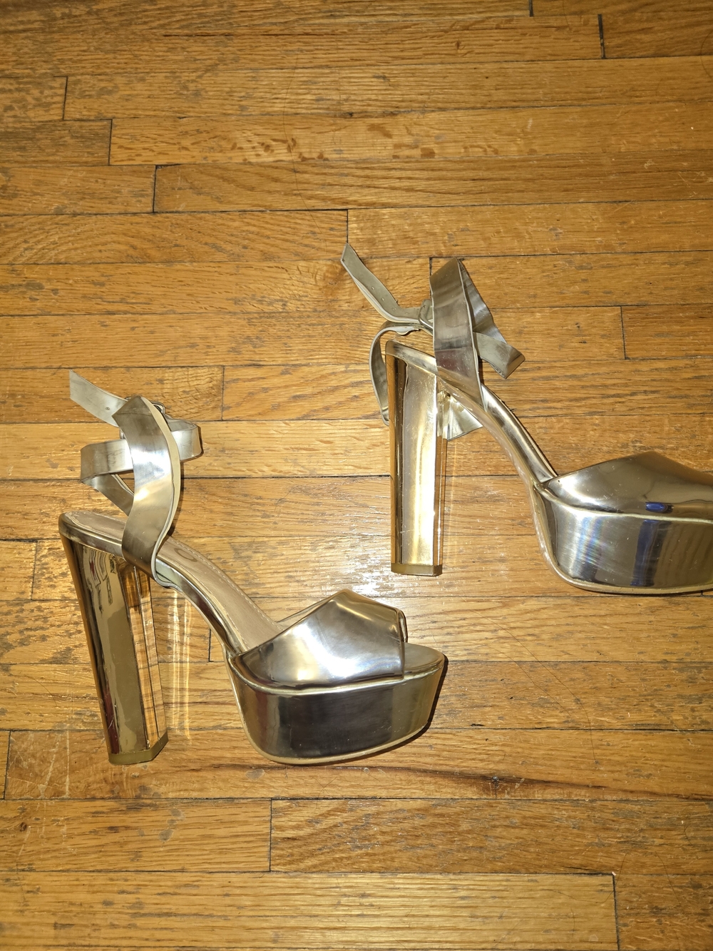 EGO Metallic Gold Platform High Heel Sandals